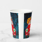 Engelse Bulldog Driving Car Scary Halloween Papieren Bekers (Rechts)