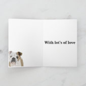 Engelse Bulldog Editable Father's Day Feestdagen Kaart (Binnen)