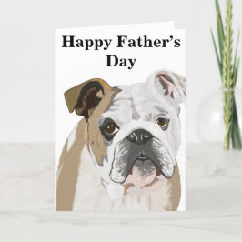 Engelse Bulldog Editable Father's Day Feestdagen Kaart