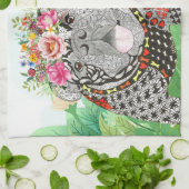 Engelse Bulldog en Franse Bulldog keukenhanddoek (Gevouwen)