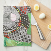 Engelse Bulldog en Franse Bulldog keukenhanddoek (Quarter Fold)