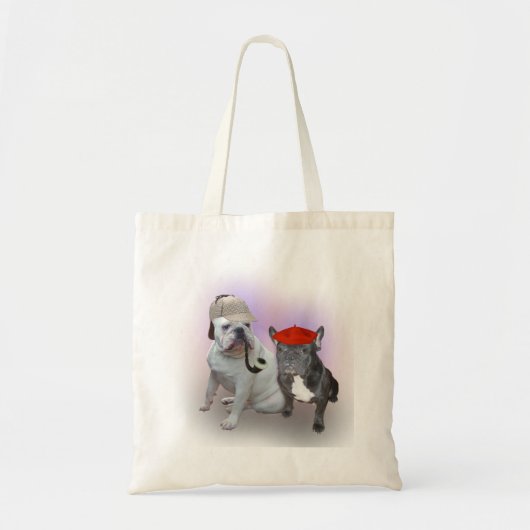 Engelse Bulldog en French Bulldog Tote Bag (Voorkant)