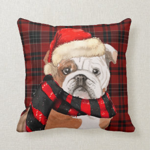 Engelse Bulldog en Pset Lovers Kerstmis drie Kussen