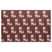 Engelse Bulldog en Red Plaid Kerstmis Stof (Fat Quarter)