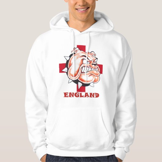 Engelse Bulldog en St Georges Flag ENGLAND Hoodie (Voorkant)