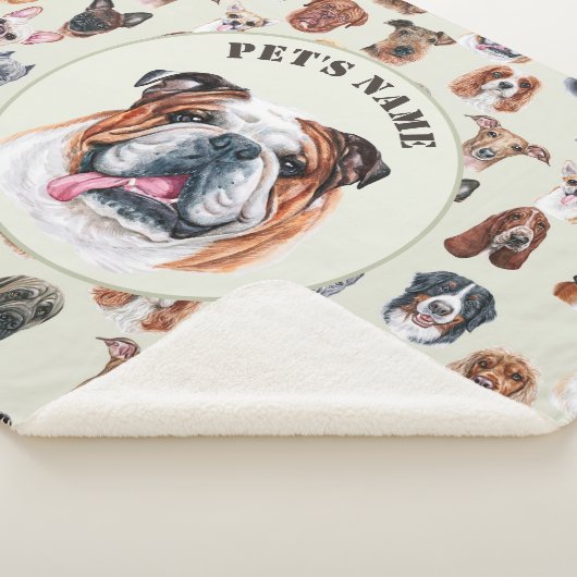 Engelse bulldog en vrienden gepersonaliseerde huis sherpa deken (3/4)