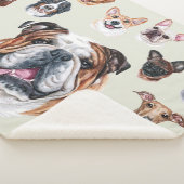 Engelse bulldog en vrienden pet sherpa blanket deken (3/4)