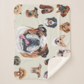 Engelse bulldog en vrienden pet sherpa blanket sherpa deken (Voorkant)