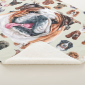 Engelse bulldog en vrienden pet sherpa deken (3/4)