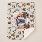 Engelse bulldog en vrienden pet sherpa deken (Voorkant)