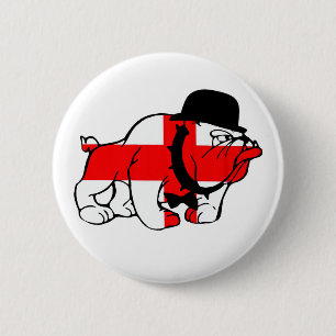 Engelse Bulldog Engelse vlag Engelse ingang Ronde Button 5,7 Cm