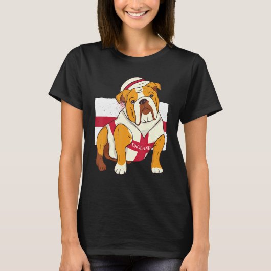 Engelse Bulldog England Vlag Mannen Engels Vlag Ki T-shirt (Voorkant)