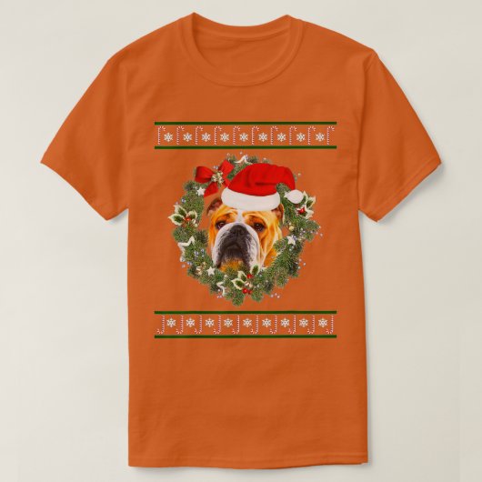Engelse Bulldog - English Bulldog - Kerstmis T-shirt (Design voorkant)