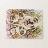 ENGELSE BULLDOG FAMILIE LEGPUZZEL (Horizontaal)