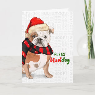 Engelse Bulldog Fleas NaviDOG Holiday Kaart