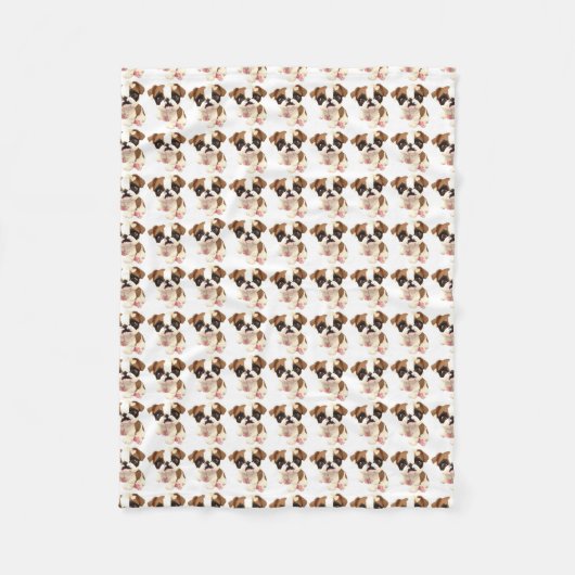 Engelse Bulldog Fleece Blanket Deken (Voorkant)