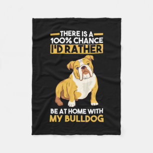 Engelse Bulldog Fleece Deken