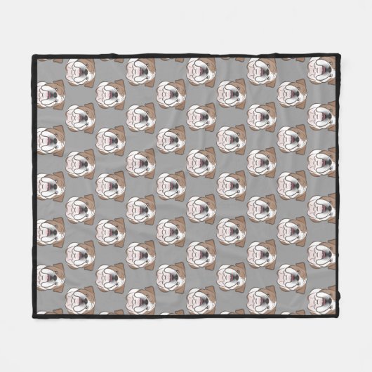Engelse Bulldog Fleece Throw, any Background Color (Voorkant (Horizontaal))