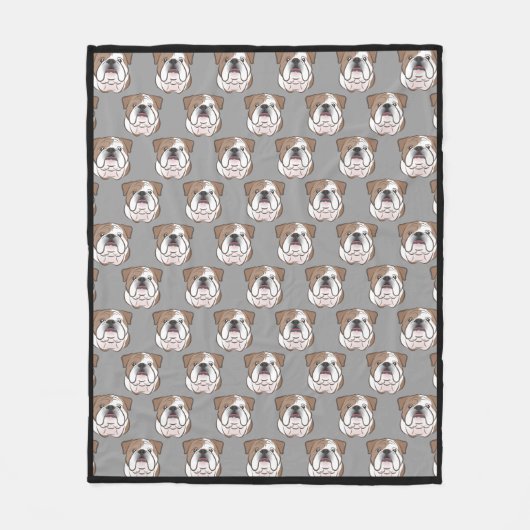 Engelse Bulldog Fleece Throw, any Background Color Deken (Voorkant)