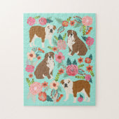 Engelse Bulldog  Floral Legpuzzel (Verticaal)