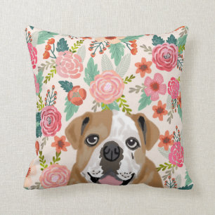 Engelse bulldog florals pillow pet portretten kussen