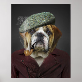 Engelse Bulldog Franse Petten pijp Poster