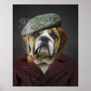 Engelse Bulldog Franse Petten pijp Poster
