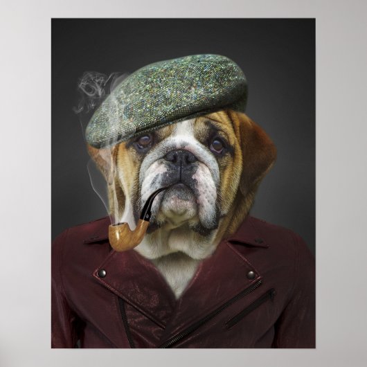 Engelse Bulldog Franse Petten pijp Poster (Voorkant)