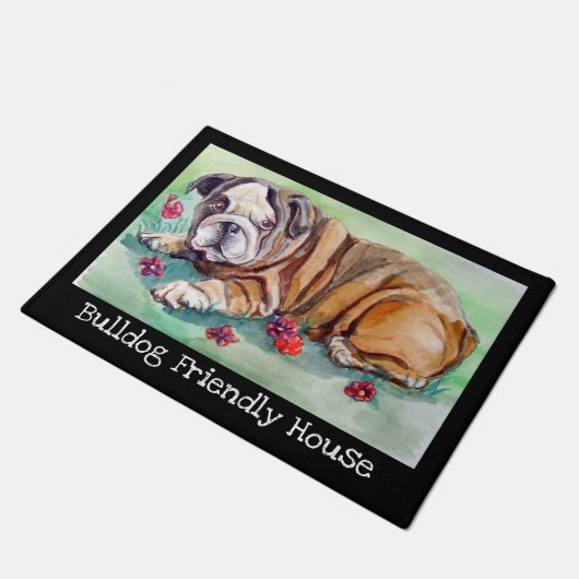 Engelse Bulldog Friendly House Doormat Deurmat (Schuin)