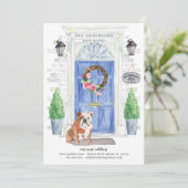 Engelse Bulldog Front door Moving Announding Kaart (Staand voorkant)