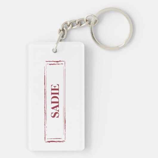 Engelse Bulldog Funny kersthond met boom Sleutelhanger (achterkant)