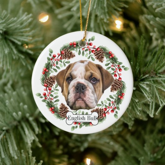 Engelse Bulldog gepersonaliseerd Ornament voor hui (Boom)