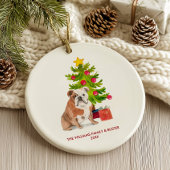 Engelse Bulldog gepersonaliseerde kerst Keramisch Ornament