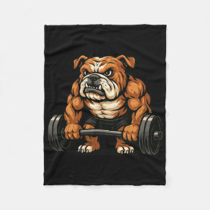 Engelse Bulldog gewichtheffen bodybuilder workout Fleece Deken