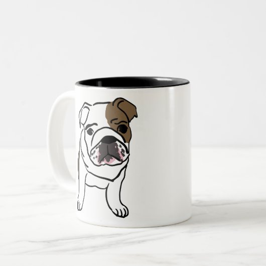 Engelse Bulldog Gift Shirten Nope Lazy English Bul Tweekleurige Koffiemok (Voorkant links)