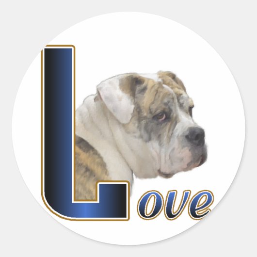 Engelse bulldog Gifts Ronde Sticker (Voorkant)