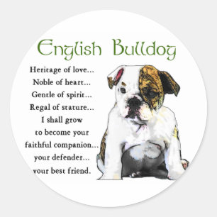 Engelse bulldog Gifts Ronde Sticker