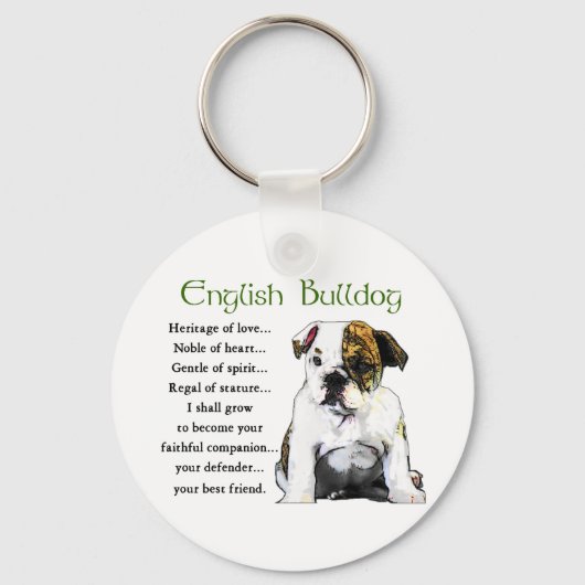 Engelse bulldog Gifts Sleutelhanger (Voorkant)