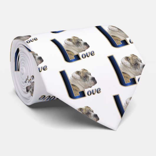 Engelse bulldog Gifts Stropdas (Opgerold)