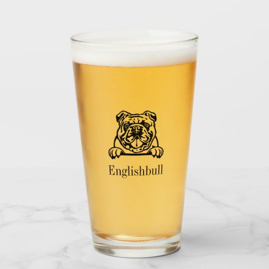 Engelse Bulldog Glass Tumbler (Voorkant gevuld)