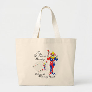 Engelse Bulldog Goede Geluk Poker Pret Grote Tote Bag