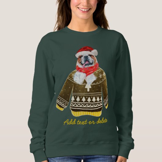 Engelse Bulldog Grappige Lelijke Kerst Hond Moeder Trui (Voorkant)