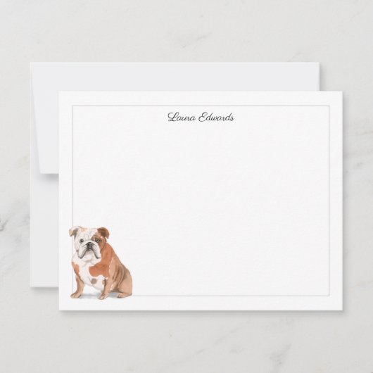 Engelse Bulldog Gray Border Persoonlijk Notitiekaartje (Voorkant)