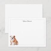 Engelse Bulldog Gray Border Persoonlijk Notitiekaartje (Voorkant / Achterkant)