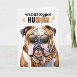 Engelse Bulldog Greatest HuMOM Moederdag Feestdagen Kaart