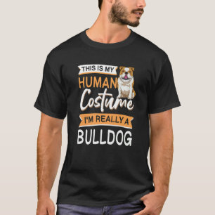 Engelse Bulldog Halloween Costume Apparel voor kin T-shirt