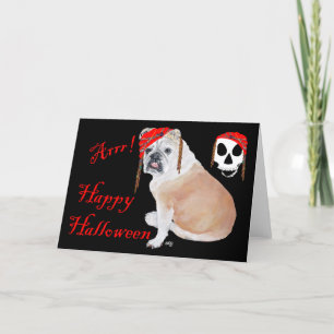 Engelse Bulldog Halloween Kaart