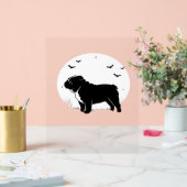 Engelse Bulldog - Halloween Moon Silhouette Ov Acryl Bord (Huwelijk)