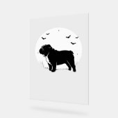 Engelse Bulldog - Halloween Moon Silhouette Ov Acryl Bord (Hoek)