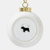 Engelse Bulldog - Halloween Moon Silhouette Ov Keramische Bal Ornament (Voorkant)